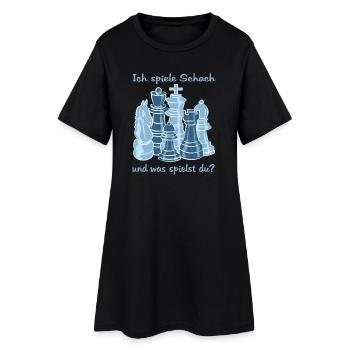 Schach figuren - Frauen T-Shirt-Kleid - Schwarz - Vorne