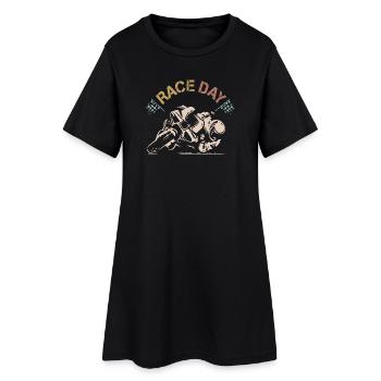 retro superbike raceday Motorrad used look Symbol - Frauen T-Shirt-Kleid - Schwarz - Vorne