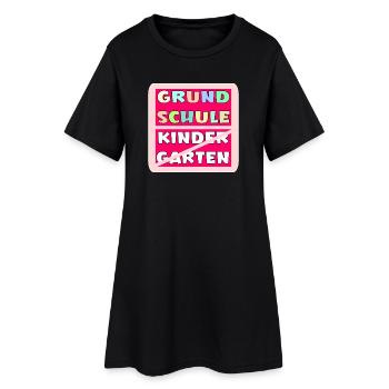 ABSCHLUSS KINDERGARTEN - HALLO GRUNDSCHULE - Frauen T-Shirt-Kleid - Schwarz - Vorne