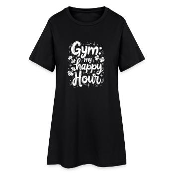 Gym: my happy hour - Women’s T-Shirt Dress - black - Front