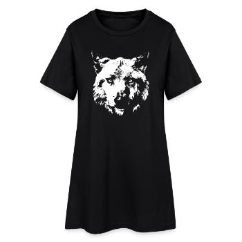 loup chien portrait logo icône icône illustration icône - Robe T-shirt Femme - noir - Devant