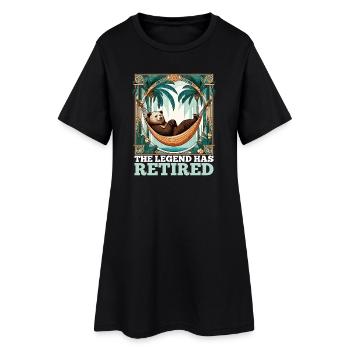 Légende Retraite Ours Cadeau de pension de retraité - Robe T-shirt Femme - noir - Devant