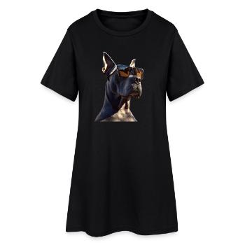 Dogue Allemand Hatz Mâle Saupacker Dogue Allemand - Robe T-shirt Femme - noir - Devant