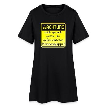 MÄNNERGRIPPE HUMOR - KRANK - Frauen T-Shirt-Kleid - Schwarz - Vorne