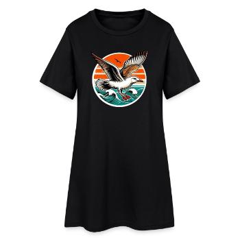 Mouette - Robe T-shirt Femme - noir - Devant
