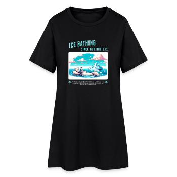 Relaxed polar bear while bathing in the Arctic - Women’s T-Shirt Dress - black - Front