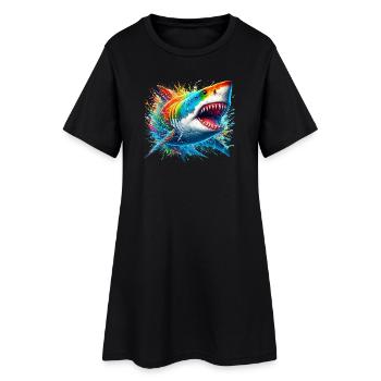 Requin - Robe T-shirt Femme - noir - Devant