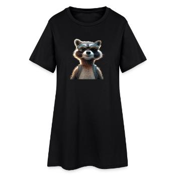 raton laveur raton laveur J’adore petit raton laveur mignon - Robe T-shirt Femme - noir - Devant