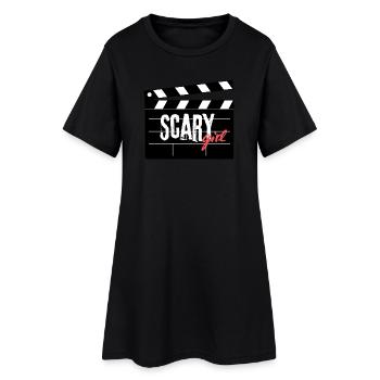 Gruseliges Mädchen Film Klappe Design - Frauen T-Shirt-Kleid - Schwarz - Vorne
