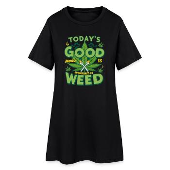 Bonne Humeur Weed - Robe T-shirt Femme - noir - Devant