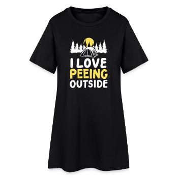 Camping Camper - Frauen T-Shirt-Kleid - Schwarz - Vorne