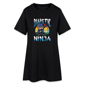 Diabetic ninja - Frauen T-Shirt-Kleid - Schwarz - Vorne