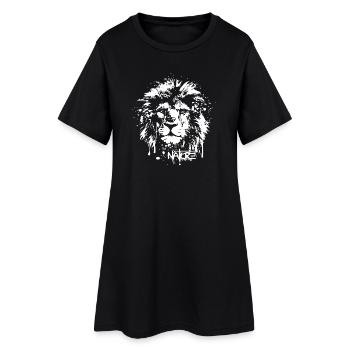 Lion Graffiti Nature Prédateur Symbole Portrait Logo - Robe T-shirt Femme - noir - Devant