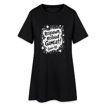 RÉAPPARAÎTRE, RECHARGER, RÉPÉTER. LA VIE DE GAMER - Robe T-shirt Femme - noir - Devant