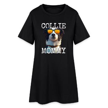 Border Collie Maman Chien Maman Fête des Mères Collie Maman - Robe T-shirt Femme - noir - Devant