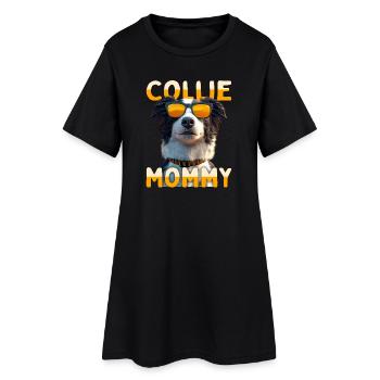 Border Collie Maman Chien Maman Fête des Mères Collie Maman - Robe T-shirt Femme - noir - Devant
