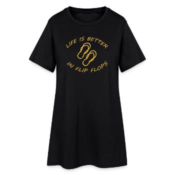 LA VIE EST MEILLEURE EN TONGS - Robe T-shirt Femme - noir - Devant
