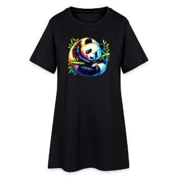 Panda - Robe T-shirt Femme - noir - Devant