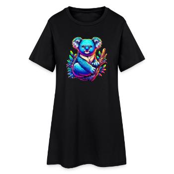 Koala - Robe T-shirt Femme - noir - Devant