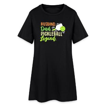 Pickleball-Spieler Vater und Ehemann - Frauen T-Shirt-Kleid - Schwarz - Vorne