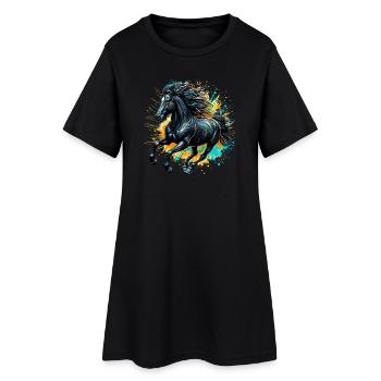 Cheval - Robe T-shirt Femme - noir - Devant