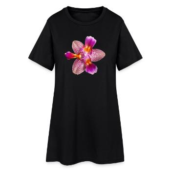 Phalaenopsis Joy Fairy Tale peloric Orchideenblüte - Frauen T-Shirt-Kleid - Schwarz - Vorne