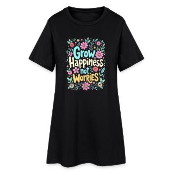 CULTIVEZ LE BONHEUR, PAS LES SOUCIS - Robe T-shirt Femme - noir - Devant