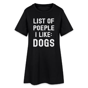 Chien Chiens - Robe T-shirt Femme - noir - Devant