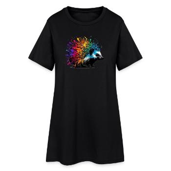 Hérisson - Robe T-shirt Femme - noir - Devant