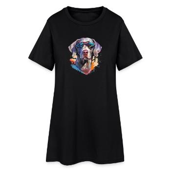 Braque de Weimar avec lunettes de soleil - Robe T-shirt Femme - noir - Devant