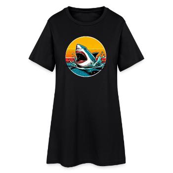 Requin - Robe T-shirt Femme - noir - Devant