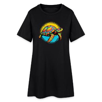 Tortue - Robe T-shirt Femme - noir - Devant