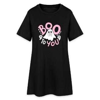 Geist Halloweenkostüm - Frauen T-Shirt-Kleid - Schwarz - Vorne
