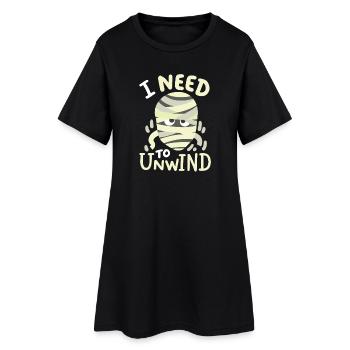 Mumie Halloweenkostüm - Frauen T-Shirt-Kleid - Schwarz - Vorne