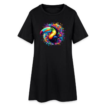 Toucan - Robe T-shirt Femme - noir - Devant
