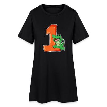 1 an - Inscription à l’école - Motif crocodile - Robe T-shirt Femme - noir - Devant