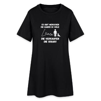 Leinen braucht der Hund - Frauen T-Shirt-Kleid - Schwarz - Vorne