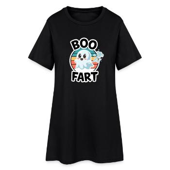 Lustiger Geist furzt – Halloween Spaß - Frauen T-Shirt-Kleid - Schwarz - Vorne