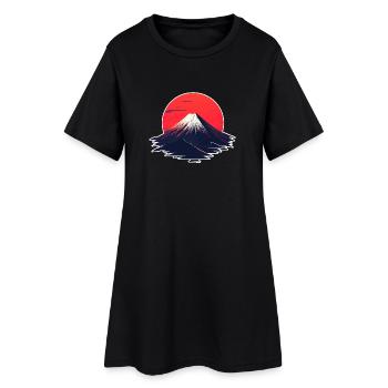 Roter Sonnenuntergang über Vulkan - Frauen T-Shirt-Kleid - Schwarz - Vorne
