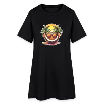 Kokosstrand mit Sonnenbrille - Robe T-shirt Femme - noir - Devant