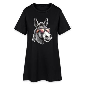Lunettes de soleil Hipster Âne - Robe T-shirt Femme - noir - Devant