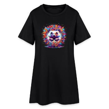 Hérisson - Robe T-shirt Femme - noir - Devant