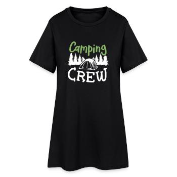 Camping Crew Camper - Frauen T-Shirt-Kleid - Schwarz - Vorne