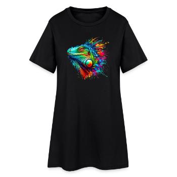 Iguane - Robe T-shirt Femme - noir - Devant