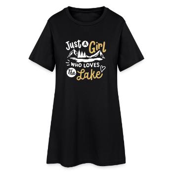 See Natur Seeliebhaber - Frauen T-Shirt-Kleid - Schwarz - Vorne