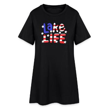 See Natur Seeliebhaber - Frauen T-Shirt-Kleid - Schwarz - Vorne