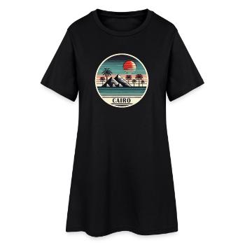 Kairo Ägypten Pyramiden Wüste - Frauen T-Shirt-Kleid - Schwarz - Vorne
