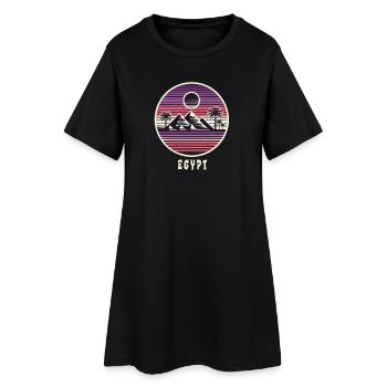 Ägypten Pyramiden Design - Frauen T-Shirt-Kleid - Schwarz - Vorne