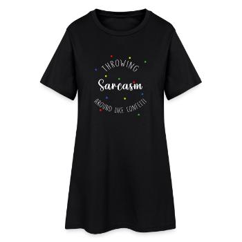 Throwing sarcasm around new - Frauen T-Shirt-Kleid - Schwarz - Vorne