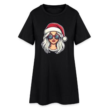 Art de lunettes de soleil glamurs d’hiver pour le Père Noël - Robe T-shirt Femme - noir - Devant